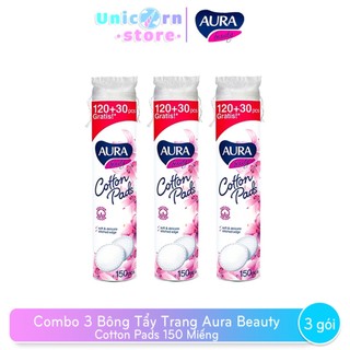 Bông Tẩy Trang Aura Beauty Cotton Pads 150 Miếng/Gói
