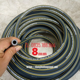 Bán lẻ: 10 - 15 - 20 mét dây hơi khí nén 3 lớp hàn quốc ponahose phi 8 áp lực lớn, độ bền cao