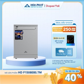Máy rửa bát 15 bộ hòa phát hd f1508ebs.tm - bảo hành 36 tháng