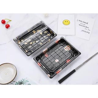 🍱 ( 50 cái ) Khay Sushi nhựa chữ nhật take away Số 5 đựng sashimi, kimbap, bánh, hải sản... có Chứng nhận An toàn VSTP