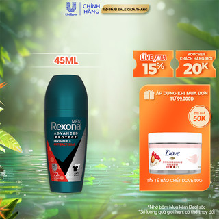 Lăn khử mùi Rexona Men 72H khô thoáng mát lạnh dành cho nam 45ml