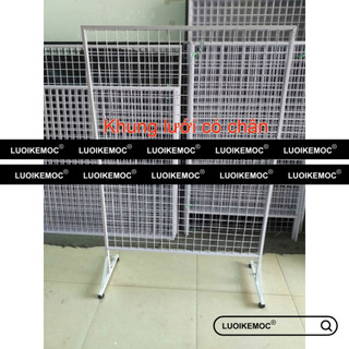 Khung lưới có chân 1m x 1.5m màu trắng - LƯỚI KỆ MÓC