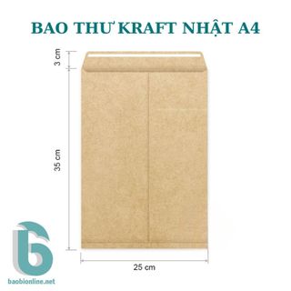 1 bao thư giấy kraft nhật a4 nắp ngang | bao thư giấy kraft đựng hồ sơ - baobionline