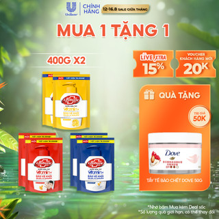 Combo 2 túi Nước Rửa Tay Lifebuoy Vitamin+ 400g