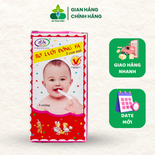 Rơ Lưỡi Đông Fa - Làm sạch lưỡi, răng miệng của bé (Bịch 10 hộp, hộp 5 cái)