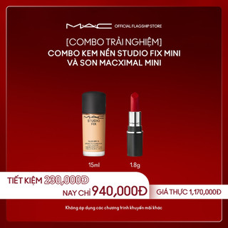  MAC - Bộ 2 món: Kem nền Studio Fix mini 15ml, Son mini Macximal 1.8g