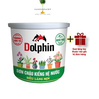 Sơn chậu kiểng, sơn chậu cây cảnh ngoại thất hệ nước Dolphin Lon 1Kg