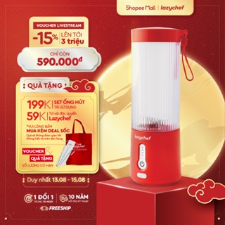 [Ngô Kiến Huy Live 15.08] Máy xay sinh tố mini không dây Lazychef, máy xay cầm tay tích điện đa năng 3i﻿n1 450ml