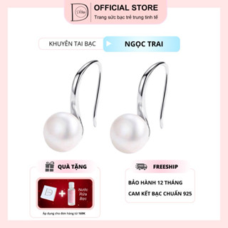 Khuyên tai bạc 925 móc trai xinh xắn thanh lịch Dế Bạc - K4618