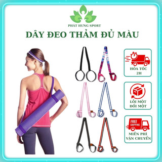 Dây buộc thảm tập Yoga dây đeo thảm chất liệu cotton đủ màu co giãn tiện dụng hỗ trợ tập yoga