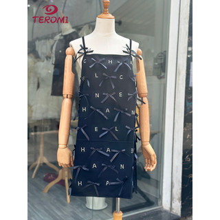 Đầm Nữ Hai Dây Suông Đen Thắt Nơ Siêu Xinh