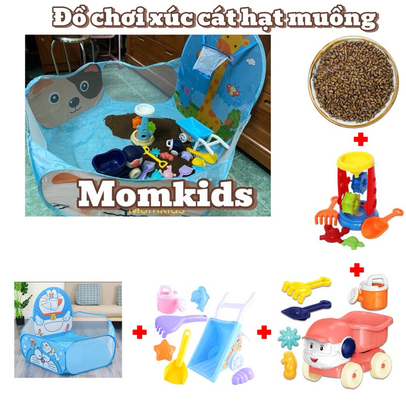 combo đồ chơi xúc cát hạt muồng cho bé