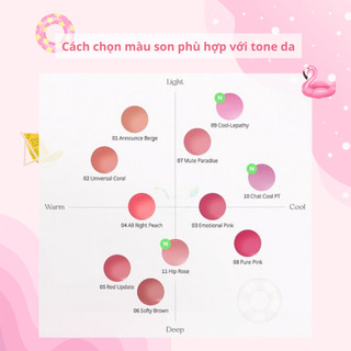 [SON CHIẾT] Son tint PERI.PERRA Water Bare chiết 0,5ml bóng nhẹ lâu trôi