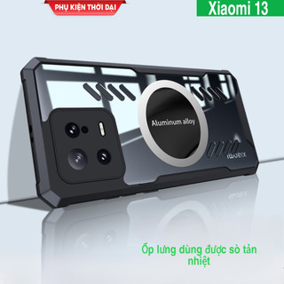 Ốp lưng Xiaomi 13 / Xiaomi 14 dùng được sò tản nhiệt lưng trong viền màu chống sốc cao cấp