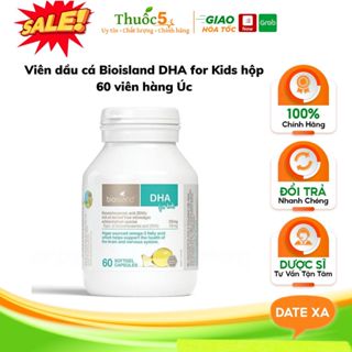  Viên dầu cá Bioisland DHA for Kids giúp bé phát triển trí não thông minh vượt trội hộp 60 viên hàng Úc 