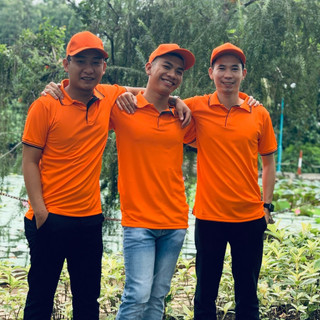 Áo Thun đồng phục Nam/Nữ Cổ Bẻ Màu Cam Cá Tính, Năng Động, Áo team, Hội Nhóm, Áo Thun Công Sở - Vải Thun Thái Co Giãn