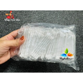 [1 bịch] 100 gói nhỏ tăm bông que nhựa ngoáy tai đóng túi nilong dùng trong khách sạn, nhà nghỉ, homestay, vila