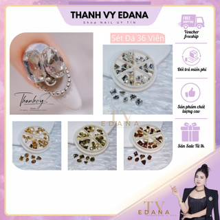 Khay đá khối sét 36 viên trang trí nail