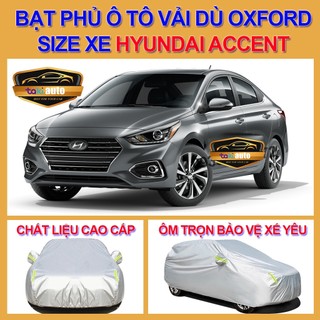 Bạt trùm xe ô tô Hyundai accent vải dù oxford cao cấp , áo bạt phủ trùm che kín che nắng, che mưa