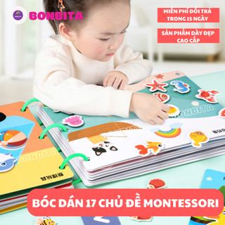 Học Liệu Bóc Dán Montessori Thông Minh 17 Chủ Đề Bonbita Đồ Chơi Giáo Dục Sớm Cho Bé Tái Dùng Nhiều Lần