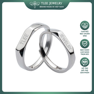 Nhẫn bạc TLEE, nhẫn đôi đeo nam nữ thanh bạc khắc chữ theo yêu cầu tùy chỉnh size TLEE JEWELRY