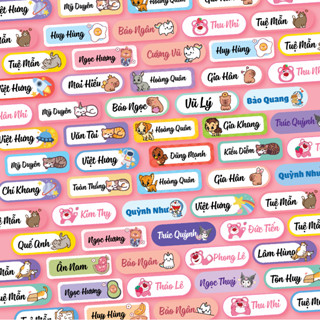 100 Stickers In Tên Bé Dán Đồ Dùng Học Tập (3cm x 1cm)