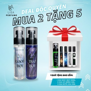 bodymist lisaperfume chíh hãg 100ml tặg 1 BDM 100ml+2 nước hoa nam, 2 xịt thơm miệng an toàn, thơm lâu 6-8h