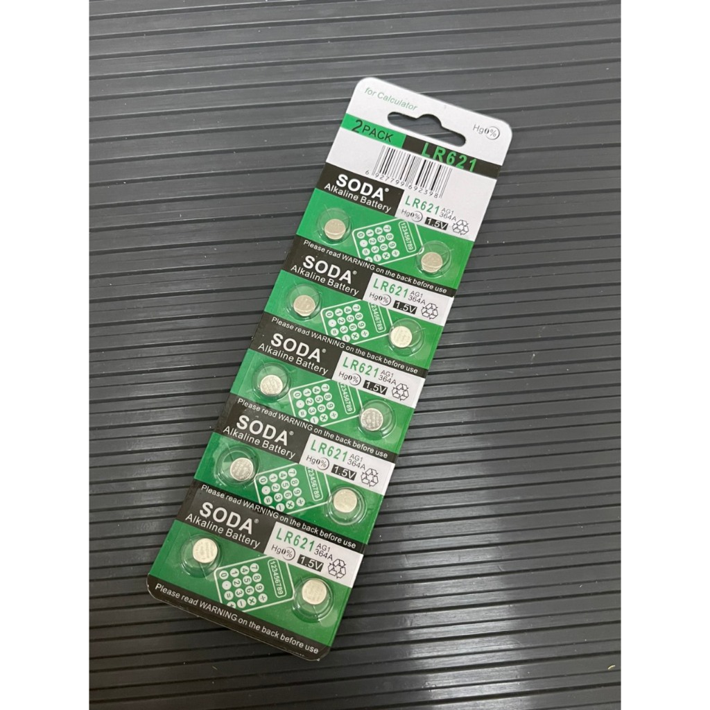 Vỉ 10 viên pin Đồng Hồ Đeo Tay SR621SW - SR621 - Pin 621 - 364- LR621 - AG1, Pin Cúc Áo Hiệu Soda 1.