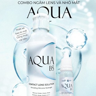 COMBO Nước Ngâm Lens 160ml/360ml + Nhỏ Mắt Lens 15ml Aqua B5 cho mắt nhạy cảm