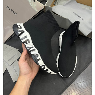 Giày sneaker Balenciaga Speed Trainers black white , giày Balencia cao cổ đen trắng cao cấp full box bill