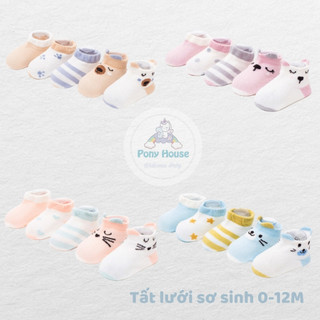 Tất Lưới Cổ Thấp Cho Bé - Set 5 Đôi Tất Lưới Mềm Mại Co Giãn Thoáng Khí Cho Bé Từ Sơ SInh