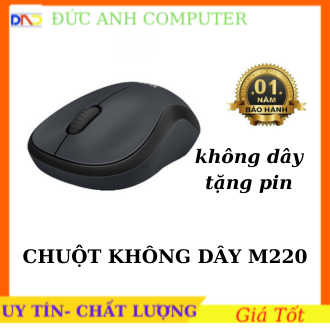 Chuột Không Dây  M220 Không Tiếng Động- Có Công Tắc On/Off - Độ Nhạy Cao - Hàng Nhập Khẩu , Tặng Pin