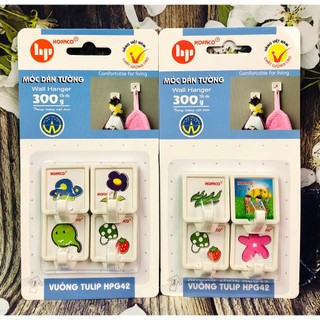 Móc vuông tulip hpg42 - móc treo dán tường bằng nhựa hofaco