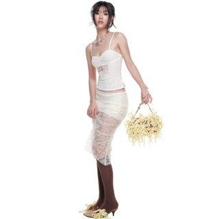 Chân Váy Ren Lông Kem HeartBurn (Soothing Lace Skirt - kèm váy bảo hộ xếp nhún bên trong)