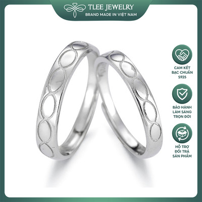 Nhẫn bạc TLEE đôi viền khắc kí tự vô cực TLEE JEWELRY ND0111