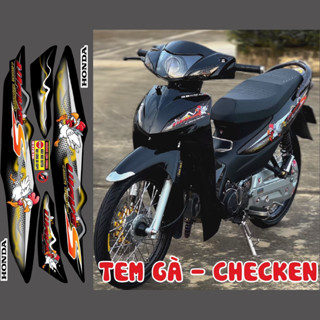 Tem Sóng, Cá Wave ALPHA 110 Đời Xe 2017 PVC 3 Lớp Chống Nước Giá 1 Bộ #temxewave