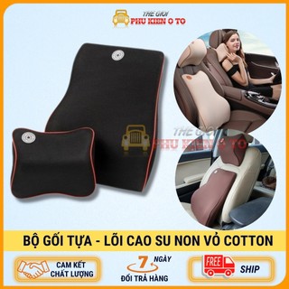 Bộ gối tựa đầu, tựa lưng chất liệu Cao su non nguyên khối cao cấp, dành cho Ô tô, Xe hơi chống đau mỏi cổ - vai gáy
