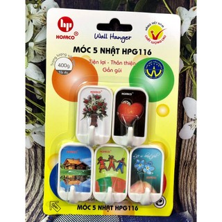 Móc dán 5 nhật HPG116 - Móc dán tường bằng nhựa HỒNG PHÁT tiện lợi cho cuộc sống