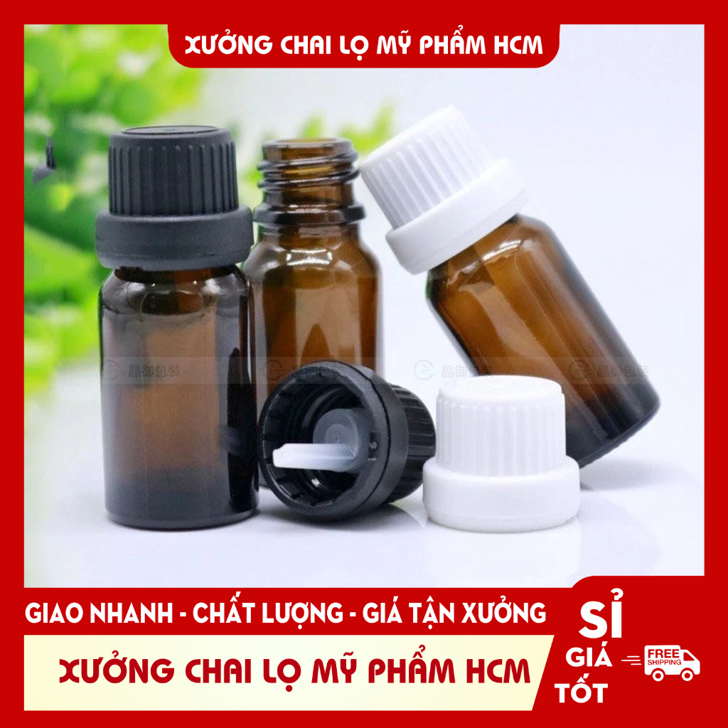 Lọ Đựng Tinh Dầu 🏵️ Lọ Thủy Tinh Nắp Vặn Nhỏ Giọt 5ML/10ML Dùng Chiết Tinh Dầu, Serum, Mỹ Phẩm Du Lịch Tiện Lợi