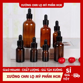   COMBO  100 Lọ Chiết Serum Nắp Bóp Nhỏ Giọt Khoen Đen 5ML 10ML 