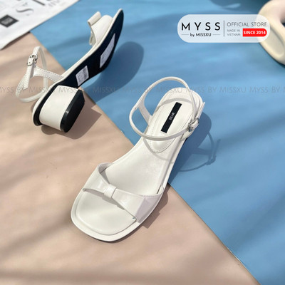Giày sandal nữ MYSS đế bệt quai nơ ngang 4cm cao thời trang - SD307