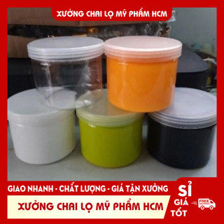 Hũ Nhựa Đựng Kem Body/Hũ Hấp Dầu 500g Màu Xanh Lá/Cam/Đen/Trắng Đục