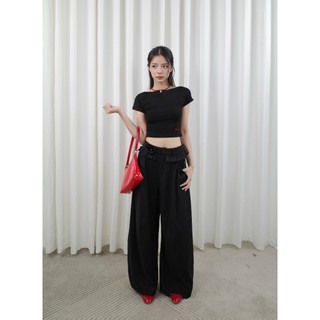 Kuchimachic - Cheryl Pants) - Quần suông ống dài rộng chất liệu Tuýp si mã sản phẩm KUQ24045