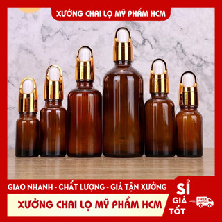 Lọ Chiết Serum 🏵️ Lọ Chiết Mỹ Phẩm Thủy Tinh Nắp Bóp Quai Xách  Nhỏ Giọt Khoen Vàng 5ML/10ML Dùng Đựng Tinh Dầu, Serum