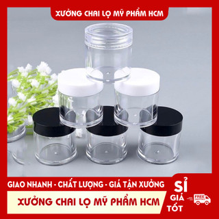 Combo 100 Hủ Nhựa 🏵️ Hủ Nhựa Cao Chiết Mỹ Phẩm Thân Trong 5g/10g Dùng Chiết Kem, Chiết Bột, Chiết Mỹ Phẩm Du Lịch