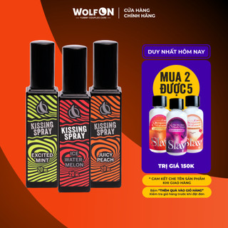 Xịt Thơm Miệng Kissing Spay Wolf ON Hương Trái Cây Bạc Hà Thơm Mát Sảng Khoái Nhỏ Gọn 20ml