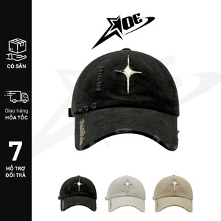 (Có sẵn) AOE STUDIO - Mũ lưỡi trai rách logo tia sáng kim loại nón lưỡi trai nam nữ cá tính phong cách unisex Hàn Quốc