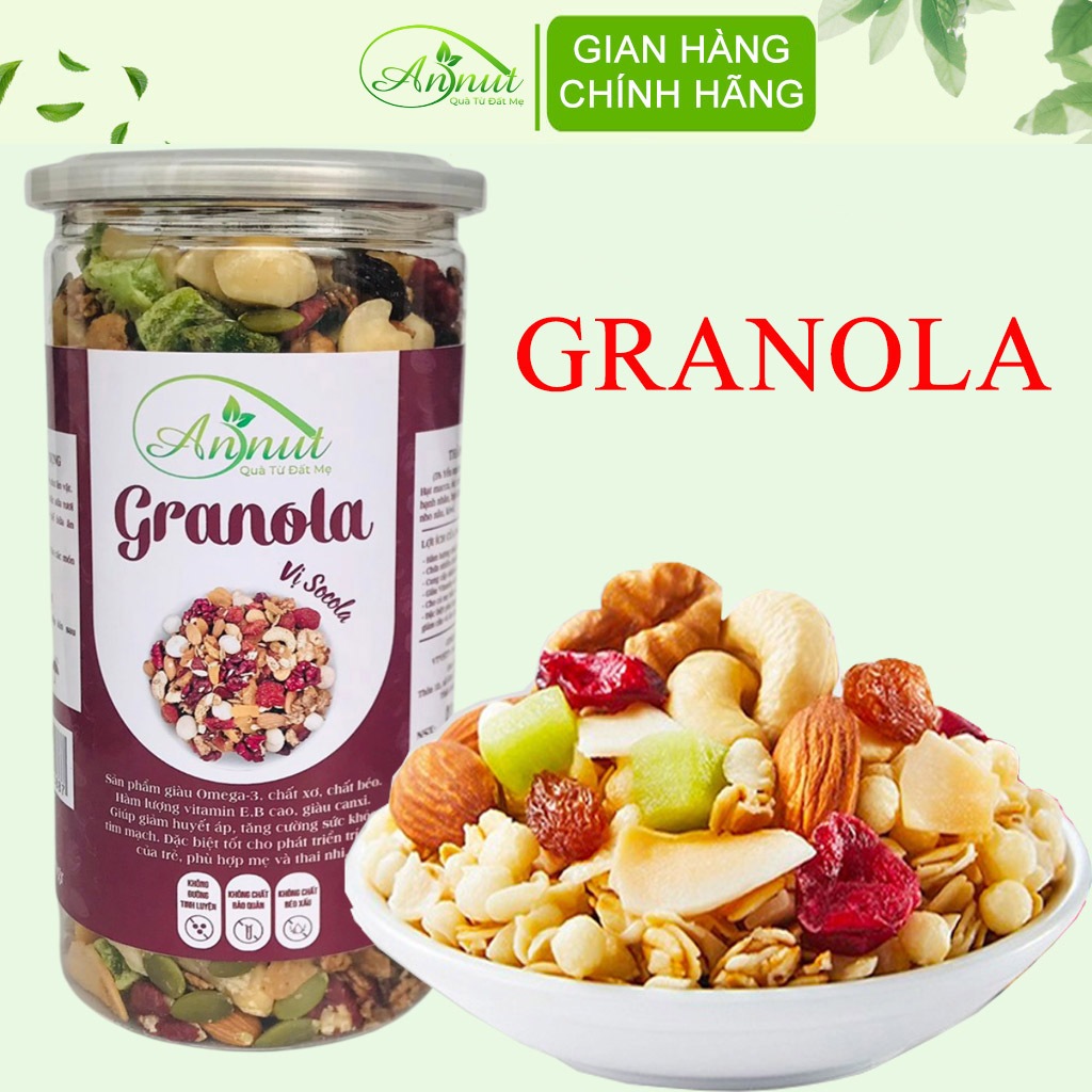 Granola Siêu Hạt Ăn Kiêng ANNUT mix hạt dinh dưỡng không đường - Ngũ cốc giảm cân 250gr/500gr