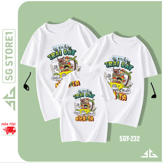 Áo thun gia đình đồng phục cặp đôi hội nhóm nổi bật thun cotton mềm mịn màu trắng SGY232T | SGSTORE1