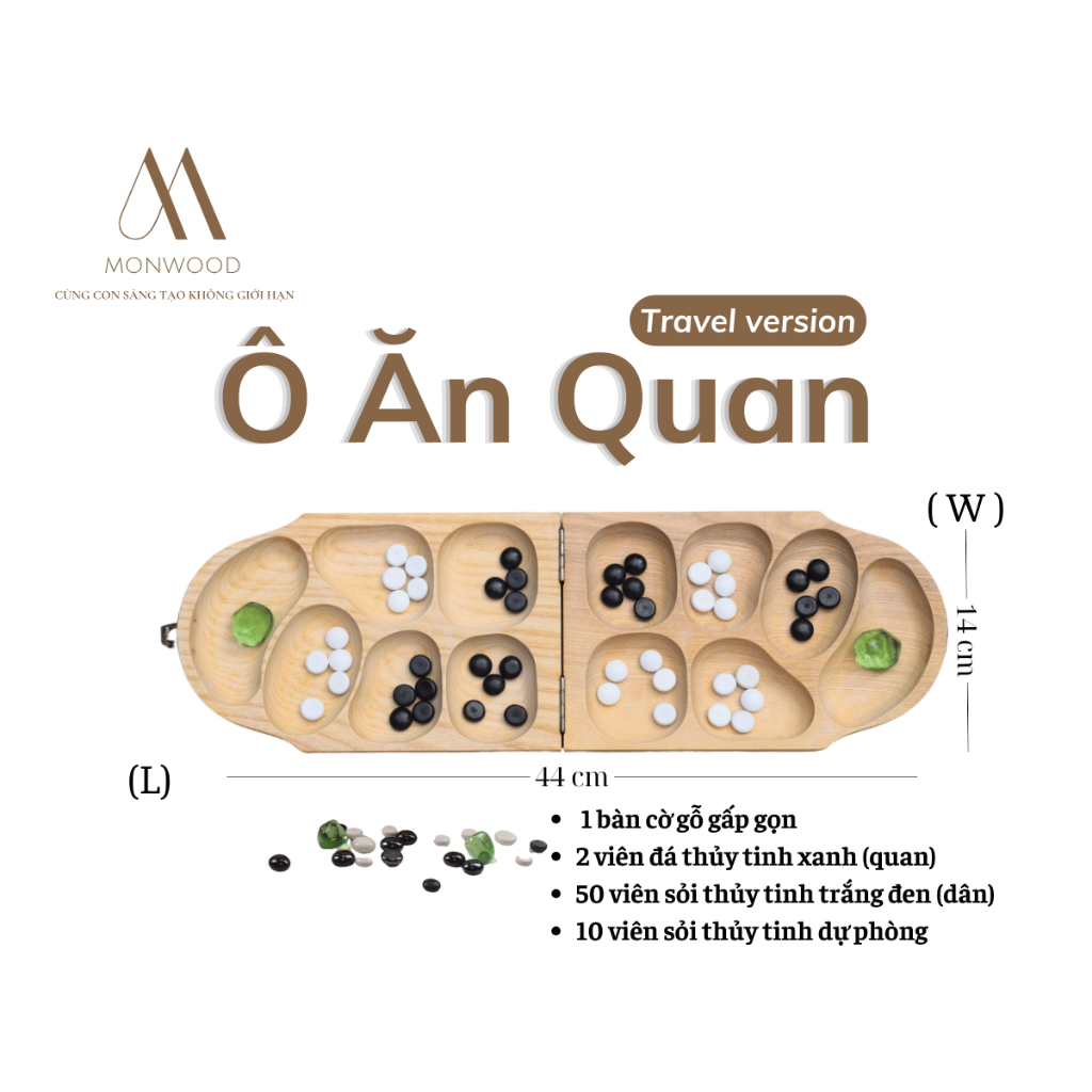 Ô Ăn Quan, Đồ Chơi Dân Gian Việt Nam, Gắn Kết Tình Cảm, Rèn Luyện Trí Tuệ - Monwood - Mini Và Travel